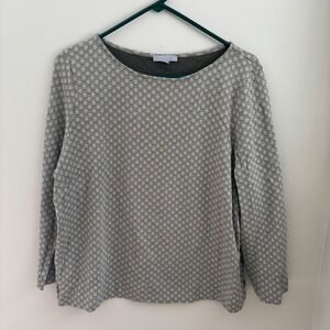 Pure Collection Organic Cotton Scalloped Print Top Size 14